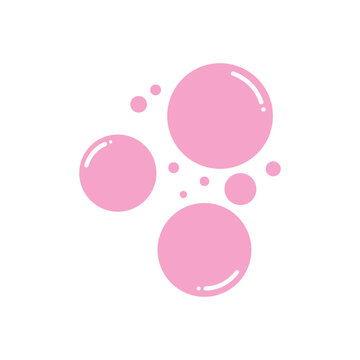 Minimal Pink Soap Bubble Icon Vector Illustration