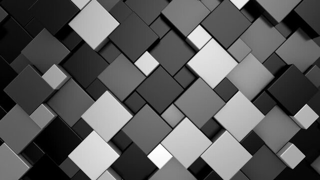 Background of Cubes. Abstract motion, loop, 3d rendering, 4k resolution
