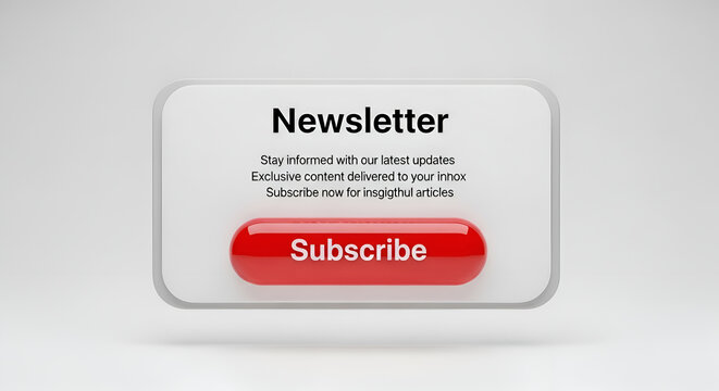 Newsletter subscription prompt with red button and clear call to action for online content