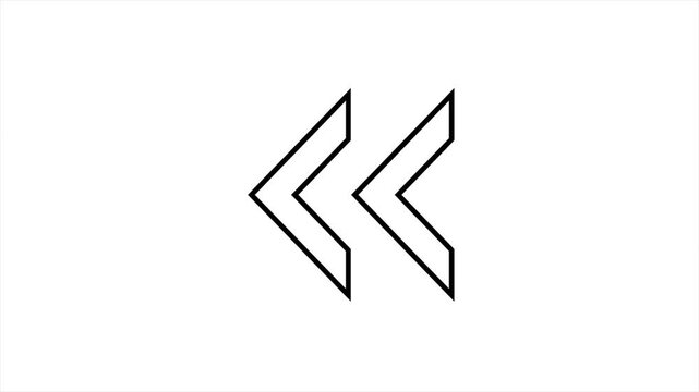 Triple left arrow icon representing fast rewind and navigation a minimalist