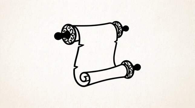 Ancient scroll parchment icon