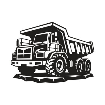 Heavy duty dump truck vector illustration