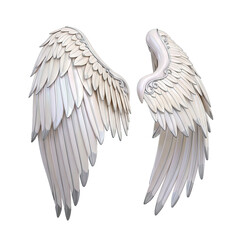 Fototapeta premium White Angel Wings with Silver Accents