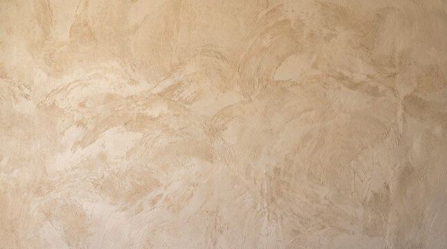 Elegant Beige Venetian Plaster Wall Texture with Subtle Artistic Swirls and Soft Neutral Earth Tones for Contemporary Interior Background Design
