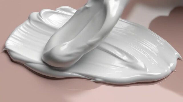 Luxurious cosmetic cream swatch, white lotion or facial mask smear for beauty product presentation. 3d rendering