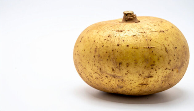 Fresh Jicama Root Isolated on White Background Close Up

