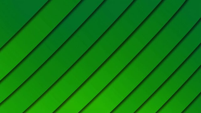 Clean green abstract background with sliding diagonal layered sheets. High quality minimalist design texture perfect for corporate presentation video and tech backdrops.