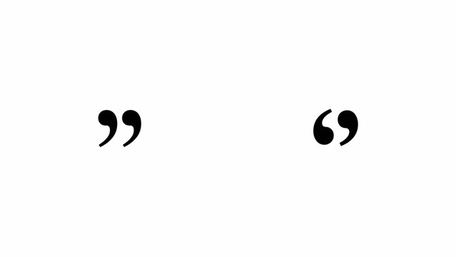 Minimalist black quotation mark graphic design pair on clean background