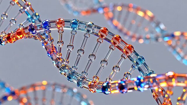 Colorful DNA double helix structure