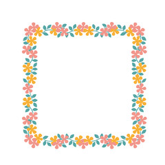 Fototapeta premium Floral Frame Folk Art SVG Clipart