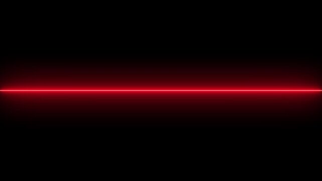electric red neon line flicker loop for motion graphics. neon red light line flickering animation for video overlays. Motion graphics of horizontal flicker neon line