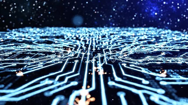 Professional in suit with futuristic brain visualization footage
