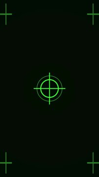 Vertical Green HUD Target Reticle Futuristic Interface Loop