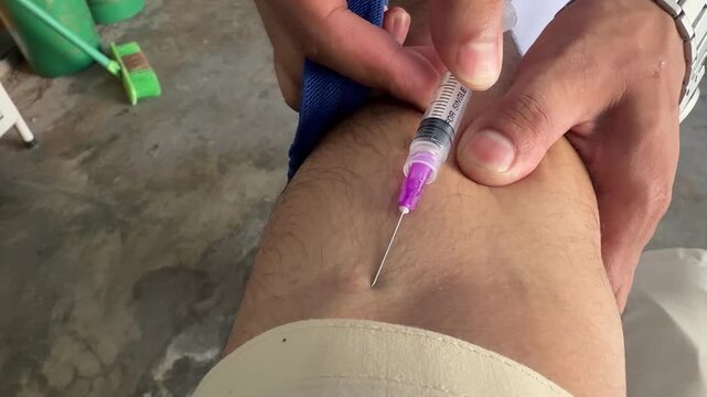 Standard syringe blood draw transitions bedside test into laboratory blood group analysis.