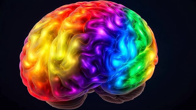 Color-Coded Brain Regions on 3D Cerebral Model