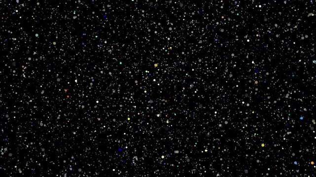 夜空にまたたくカラフルな星々の抽象演出