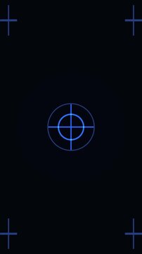 Vertical Blue HUD Target Reticle Futuristic Interface Loop 2