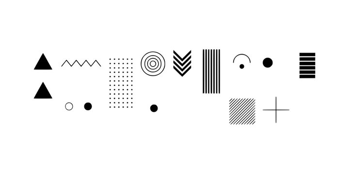 Collection Abstract Geometric Shapes and Patterns Arran Vector Illustration Design Concept Modern Creative