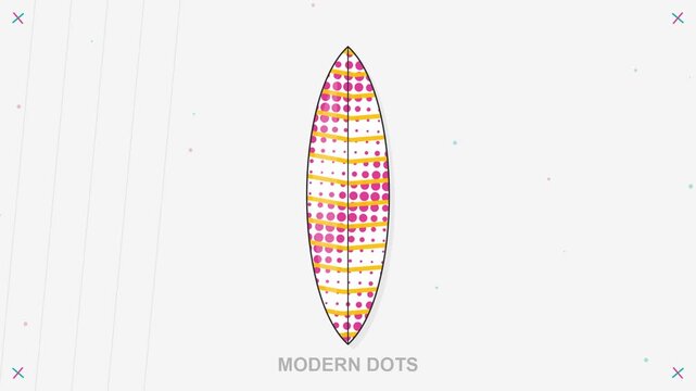 Summer Stripes Graphic Surfboard with Teal and Pink Pattern