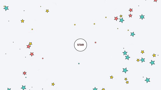 Abstract Background with Colorful Stars and Central Text Placeholder