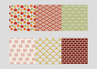 紅葉づく秋をイメージした、あたたかみのある和風パターン素材集 © 666_DESIGN