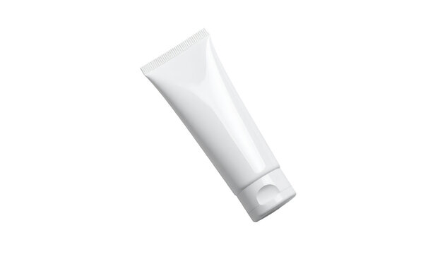 Firefly A pristine white cosmetic tube rendered in high-resolution product photography style, 568444