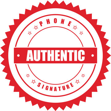 A close-up view of an authentic phone signature seal on a white background