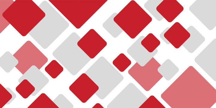 White background with abstract red grey square decoration. Vector illustration for modern presentation background, brochure design, business card background, website slider, landing page