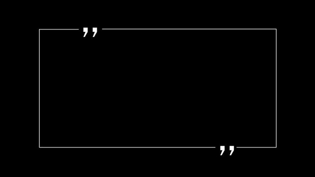 Abstract Quote Icon Corner Animation for Typography and Text Presentation. on transparent background.