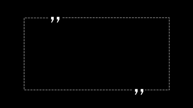Abstract Quote Icon Corner Animation for Typography and Text Presentation. on transparent background.