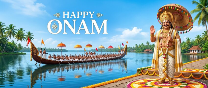 Happy Onam background design.