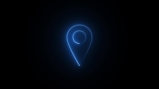 Abstract location icon fast tracking map pin icon animation on transparent background motion video.