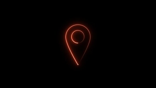 Abstract location icon fast tracking map pin icon animation on transparent background motion video.