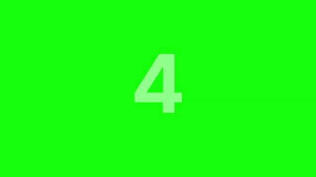 Bright neon green screen featuring a sequence of large numerical digits counting down from eight to zero