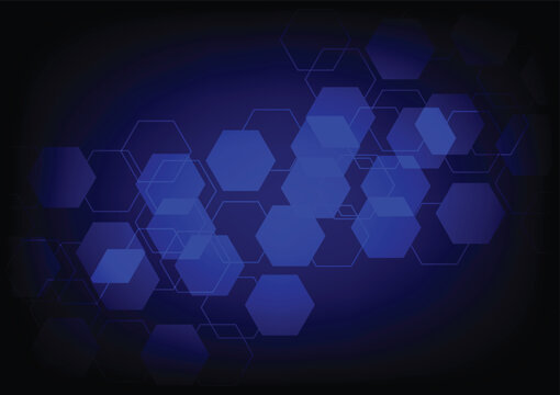 Hexagonal blue futuristic background. Hi-tech concept.