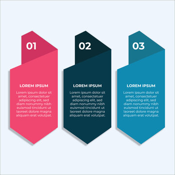 Three-step numbered infographic banner template design