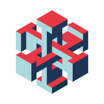 Isometric Impossible Geometric Shape Illustration