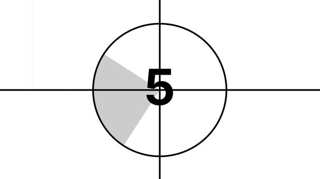 Universal film countdown leader with numerical indicators for cinema production and broadcast television timing sequences