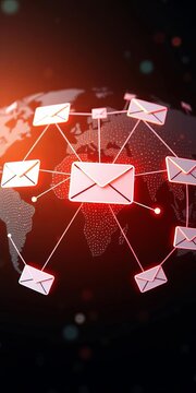 Global Email Network Communication Concept