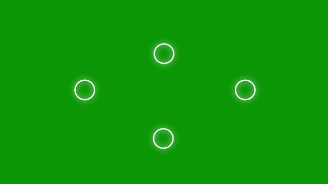 Energetic circle burst animation with multi layered concentric rings on green screen backdrop high definition motion graphics template in 4k video.