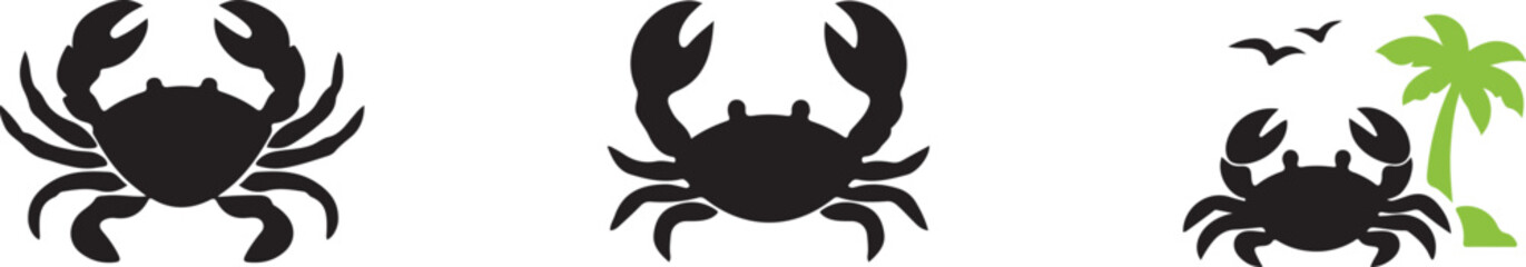 Fototapeta premium Crab icon, editable solid vector EPS for seafood, marine life, ocean, zodiac and food designs.