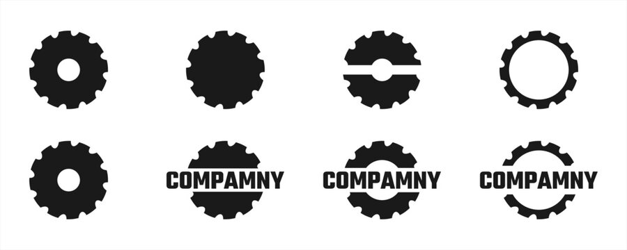 gear logo design collection, construction, badge, circular, company, gear, icon, vector, technology, collection, system, set, business, design, industry, cog, machinery, engine, industrial