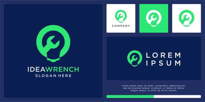 Idea wrench logo design template