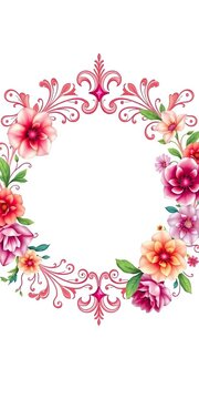 Elegant Floral Border Frame With Copy Space