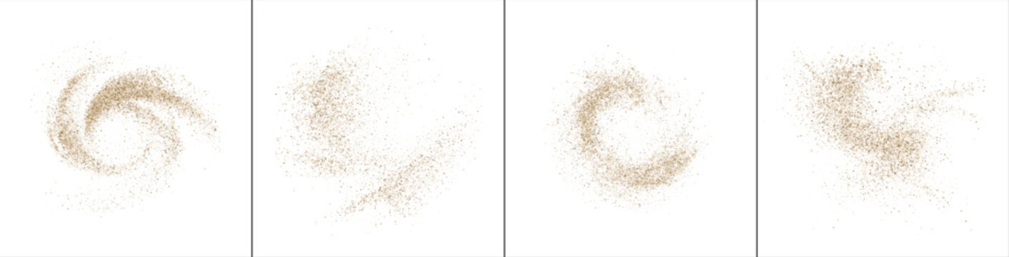 brown Transparent png golden particles splatter swirl. Bright gold dust splash luxury sparkling shimmer glitter effect explosion. Abstract shiny goldbackground design element vector illustration