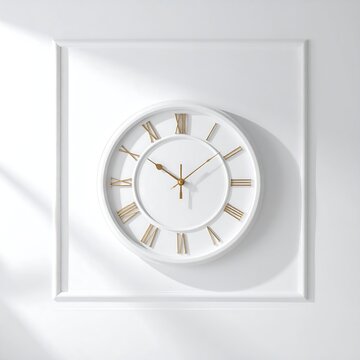 Minimalist White Wall Clock Displayed in Bright Modern Interior