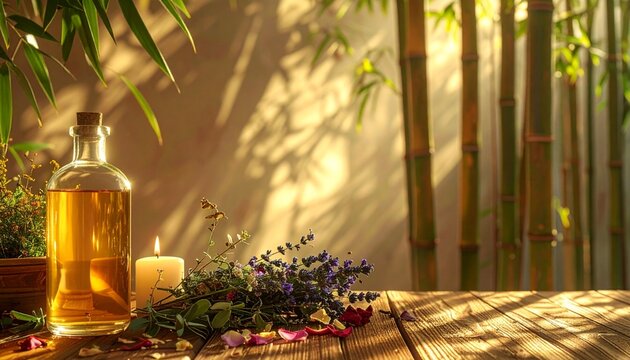 Golden hour sunlight streaming through dense forest foliage.