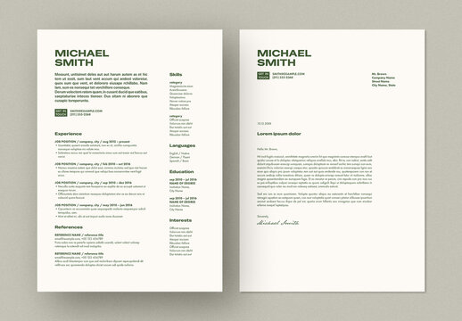 Modern Resume and Cover Letter Layout
