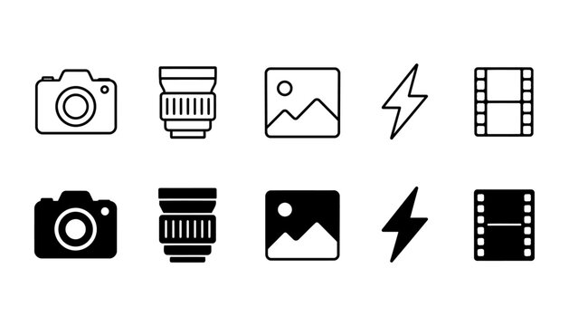 Photography icon set