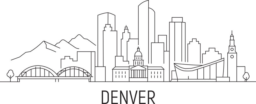 Stylized skyline of Denver, USA